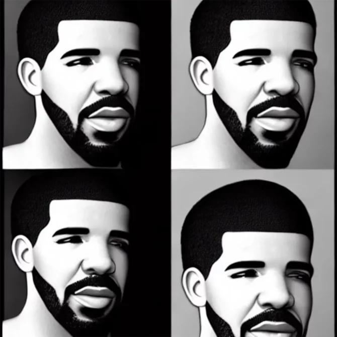 Drake in the style of Banksy     13